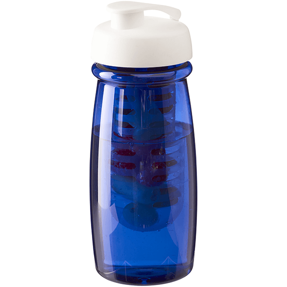 Bottiglia sportiva e infusore con tappo flip a impulsi H2O da 600 ml